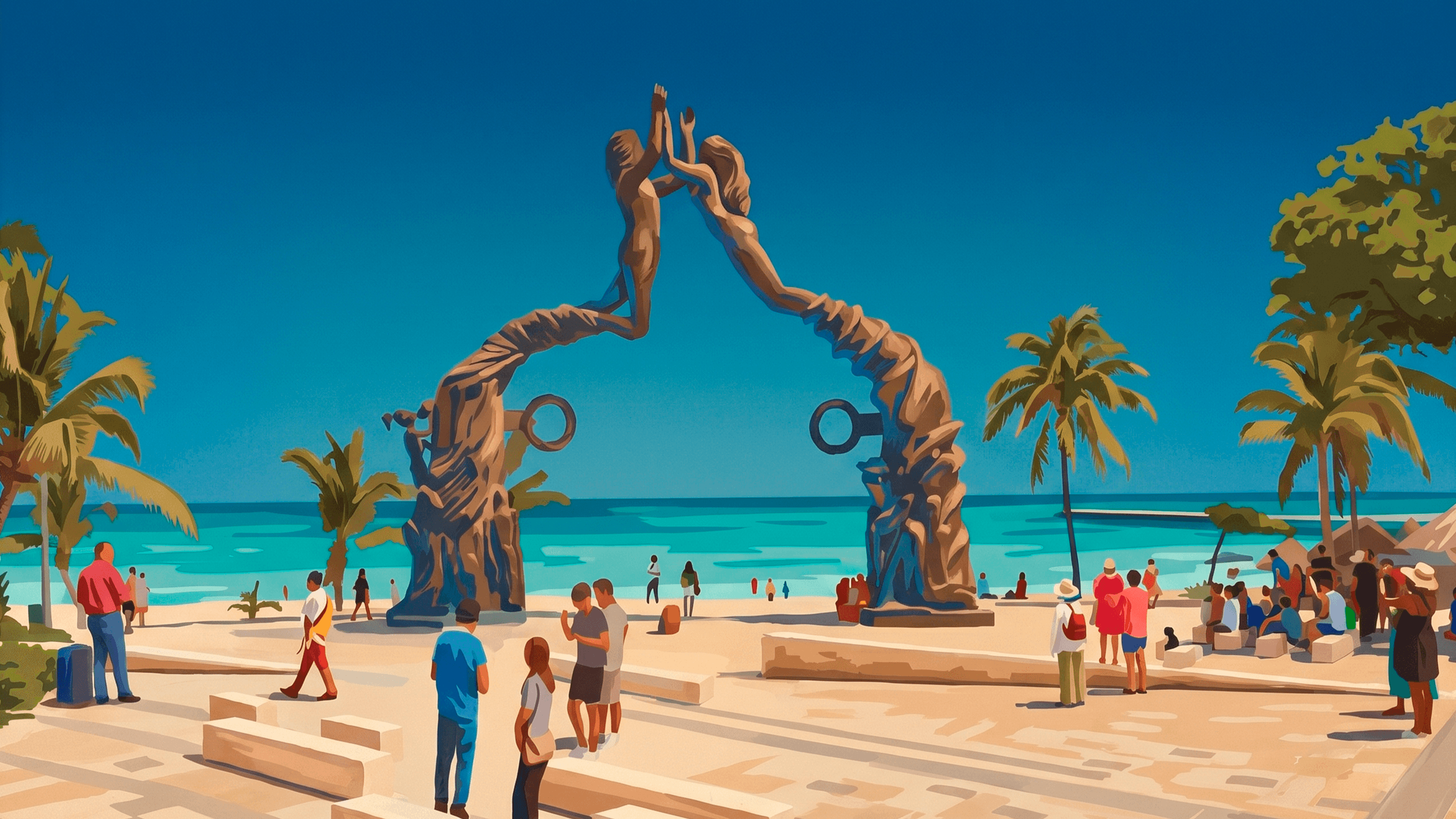 Playa del Carmen, orla e areia branca
